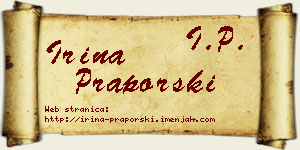 Irina Praporski vizit kartica